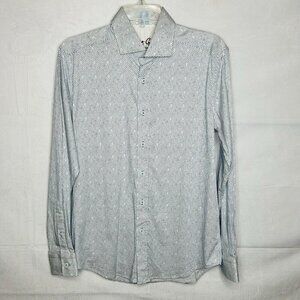 Robert Graham Modern Americana Tailored-Fit Shirt Sz S White w Purple Blue